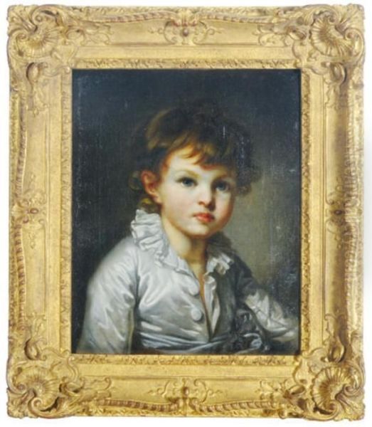 Portrait Of Paul Stroganoff As A Child Oil Painting by Jean Baptiste Greuze