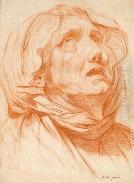 Vergleiche Ahnliche Portraitstudien Oil Painting by Jean Baptiste Greuze