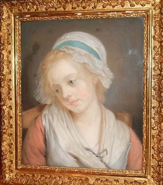 Jeune Fille Au Bonnet Blanc Oil Painting by Jean Baptiste Greuze