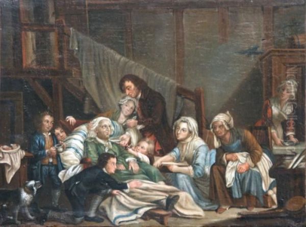 La Piete Familiale Ou Le Paralytique Oil Painting by Jean Baptiste Greuze