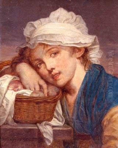 Untitled Oil Painting by Jean Baptiste Greuze