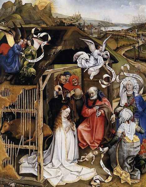 The Nativity 1420 Oil Painting by Robert Campin