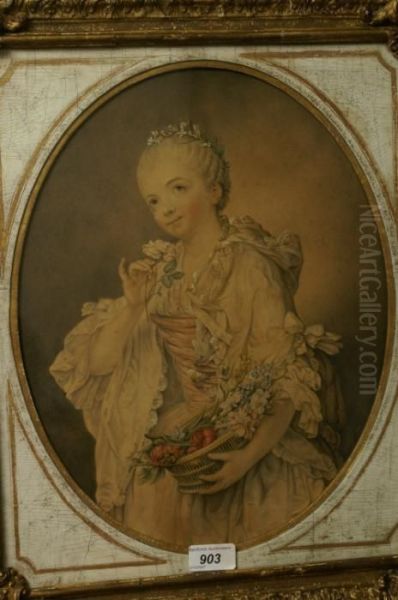 Portrait Of Bildnis Der Madeleine Barberie De Courteille Oil Painting by Jean Baptiste Greuze