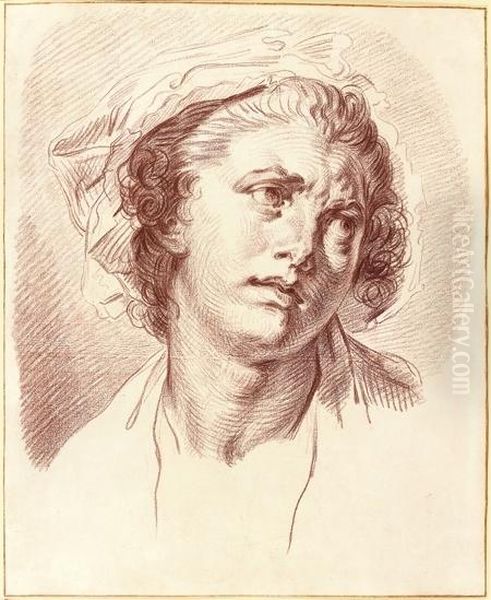 Tete D'expression Feminine Oil Painting by Jean Baptiste Greuze