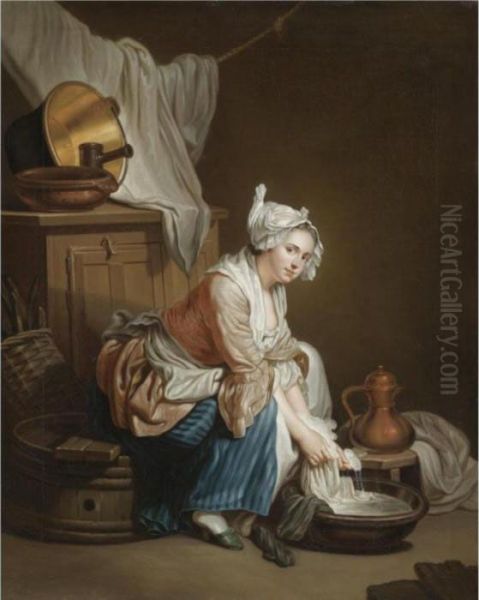 La Blanchisseuse Oil Painting by Jean Baptiste Greuze