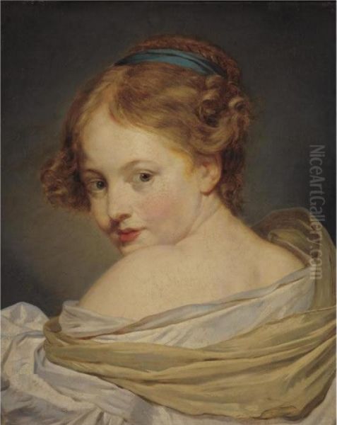 Portrait Of A Young Woman Oil Painting by Jean Baptiste Greuze