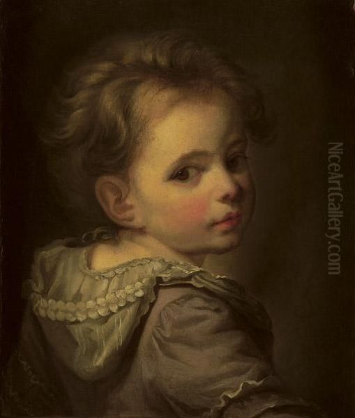 Portrait Of A Young Girl Oil Painting by Jean Baptiste Greuze