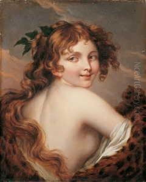 Jugendliche Bacchantin. Oil Painting by Jean Baptiste Greuze