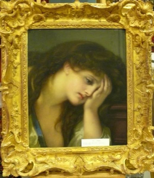 Flickportratt. Oil Painting by Jean Baptiste Greuze