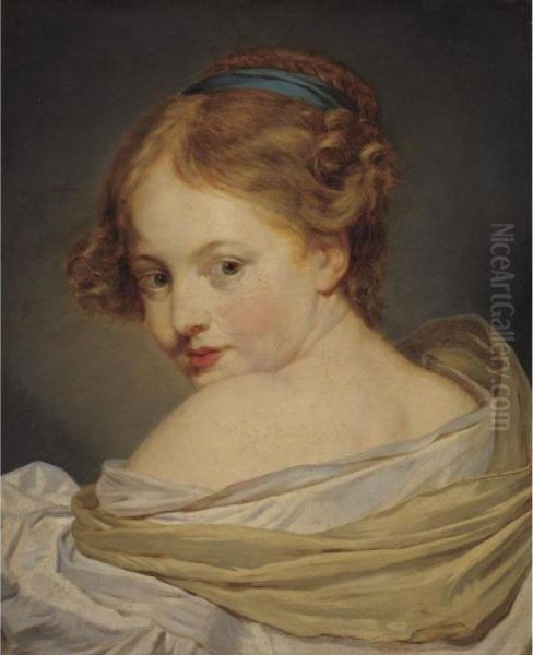 Portrait Of A Young Woman Oil Painting by Jean Baptiste Greuze