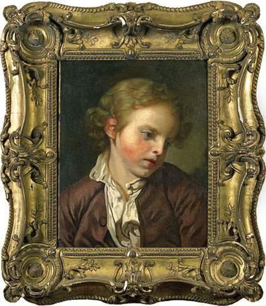 Tete De Jeune Garcon Oil Painting by Jean Baptiste Greuze