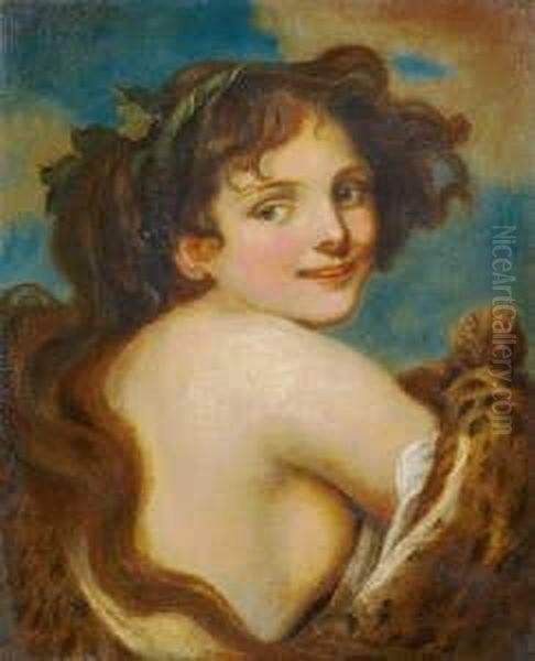 Jugendliche Bacchantin. Oil Painting by Jean Baptiste Greuze