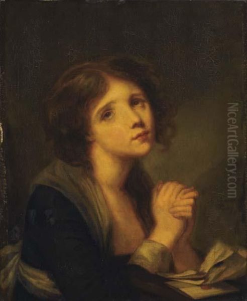 Portrait D'une Jeune Femme Oil Painting by Jean Baptiste Greuze