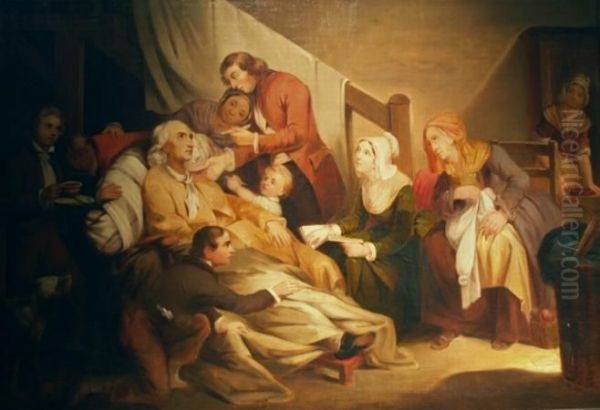 The Paralytic Oil Painting by Jean Baptiste Greuze