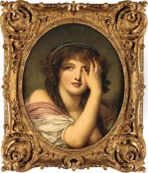 The Coquette Oil Painting by Jean Baptiste Greuze