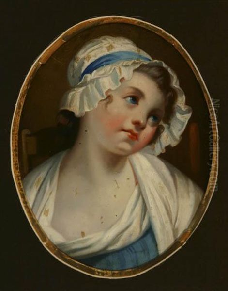 Portrait Of A Young Girl In A Ruffled Cap Oil Painting by Jean Baptiste Greuze