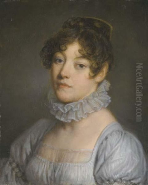 Portrait De Jeune Femme Oil Painting by Jean Baptiste Greuze