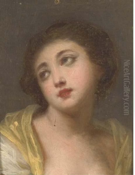 Portrait De Jeune Fille Regardant Vers La Gauche Oil Painting by Jean Baptiste Greuze