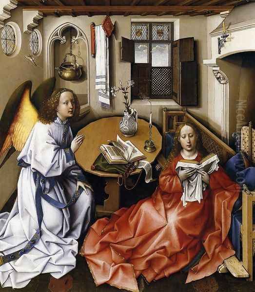 Mérode Altarpiece (detail 1) c. 1427 Oil Painting by Robert Campin