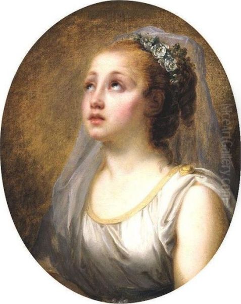 Une Vestale Oil Painting by Jean Baptiste Greuze