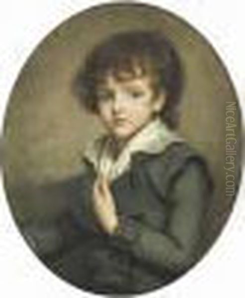 Portrait De Jeune Garcon Oil Painting by Jean Baptiste Greuze