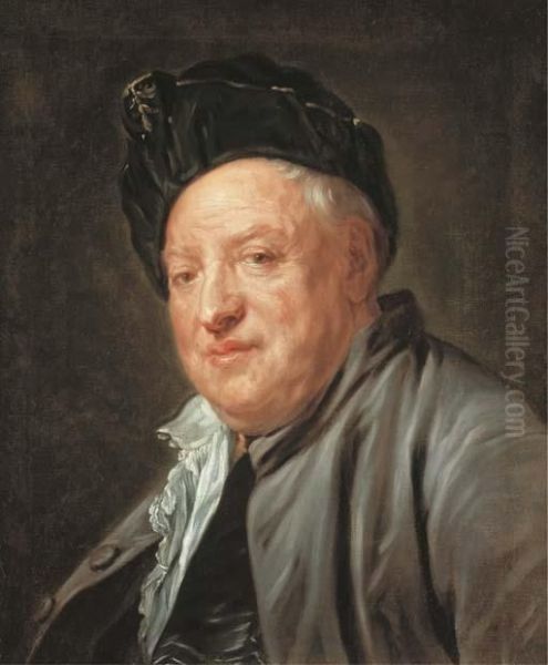 Portrait D'etienne Jeaurat Oil Painting by Jean Baptiste Greuze