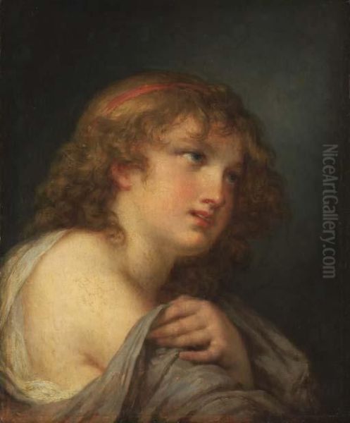 Tete De Cupidon Oil Painting by Jean Baptiste Greuze