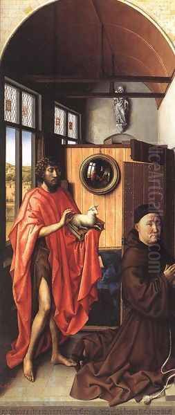 The Werl Altarpiece (left wing) 1438 Oil Painting by Robert Campin