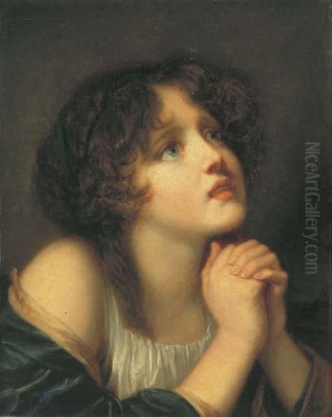 Jeune Fille En Priere Oil Painting by Jean Baptiste Greuze