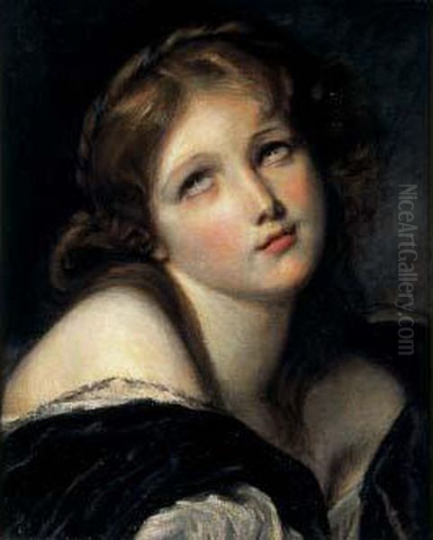 Tete De Jeune Femme Oil Painting by Jean Baptiste Greuze