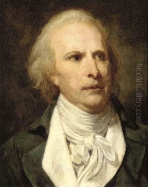 Portrait Of A Man With A White Neck-tie Oil Painting by Jean Baptiste Greuze