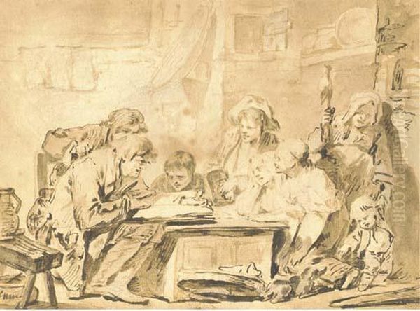 La Lecture De La Bible Oil Painting by Jean Baptiste Greuze