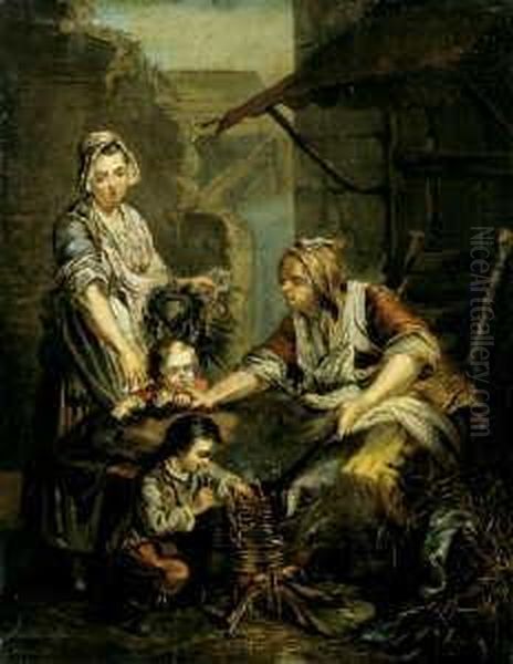 Die Kastanienrosterin. Oil Painting by Jean Baptiste Greuze