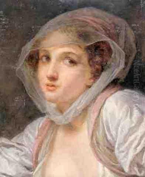 Bust Of A Young Woman Oil Painting by Jean Baptiste Greuze