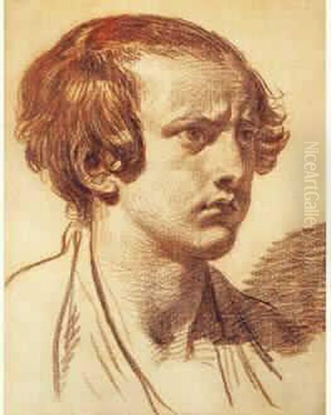 Tete De Jeune Homme Oil Painting by Jean Baptiste Greuze