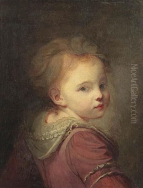 A Young Girl Oil Painting by Jean Baptiste Greuze