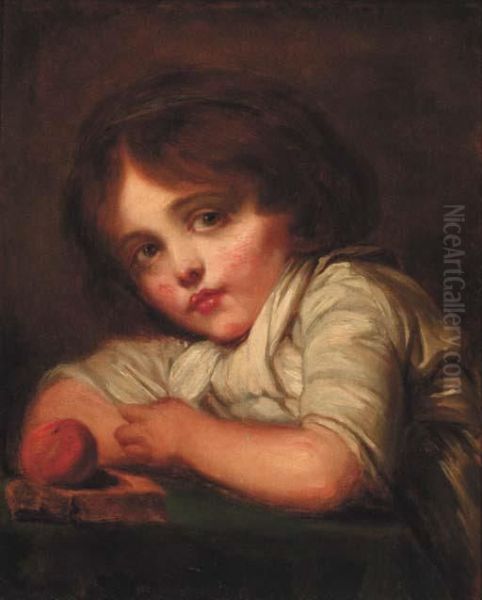 L'enfant A La Pomme Oil Painting by Jean Baptiste Greuze