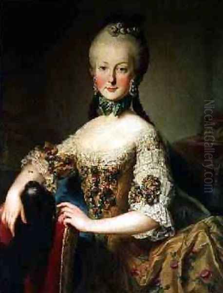 Archduchess Maria Elisabeth Habsburg-Lothringen 1743-1808 Oil Painting by Martin II Mytens or Meytens