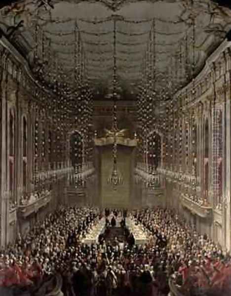 Banquet in the Redoutensaal Vienna 1760 2 Oil Painting by Martin II Mytens or Meytens