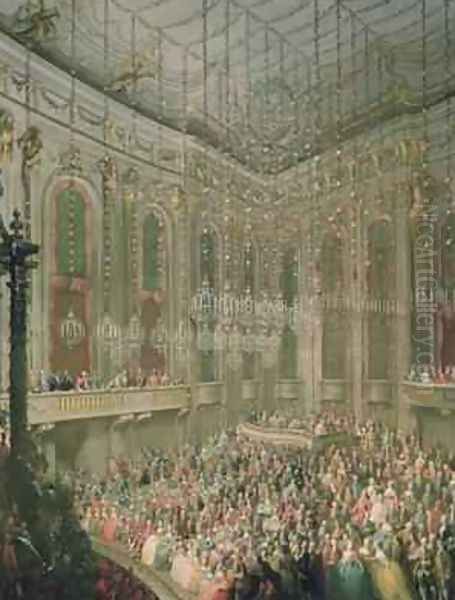 Concert in the Redoutensaal on the occasion of the wedding of Joseph II and Isabella of Parma 6th October 1760 Oil Painting by Martin II Mytens or Meytens