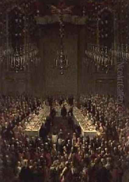 Banquet in the Redoutensaal Vienna 1760 Oil Painting by Martin II Mytens or Meytens