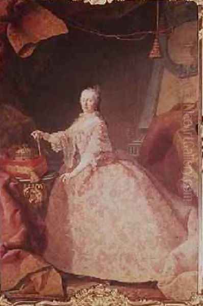 Empress Maria Theresa Oil Painting by Martin II Mytens or Meytens