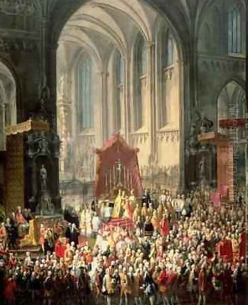 The Coronation of Joseph II 1741-90 as Emperor of Germany in Frankfurt Cathedral 1764 2 Oil Painting by Martin II Mytens or Meytens