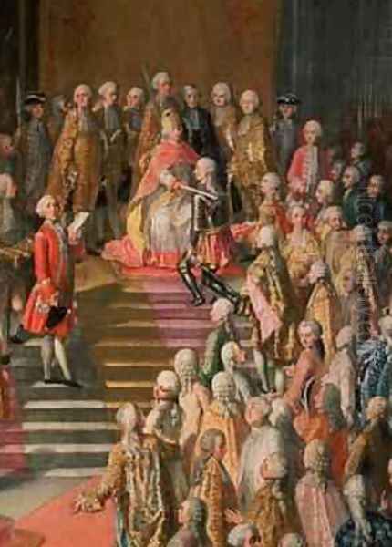 The Investiture of Joseph II 1741-90 Emperor of Germany in Frankfurt Cathedral Oil Painting by Martin II Mytens or Meytens