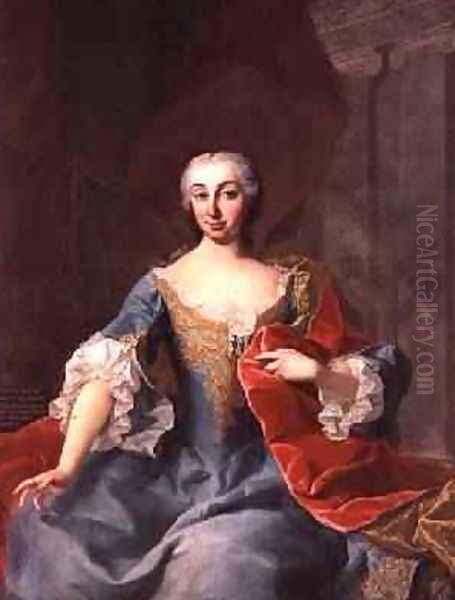 Katherina Countess Harrach nee Countess Bouqnoy wife of Count Karl Anton von Harrach Oil Painting by Martin II Mytens or Meytens