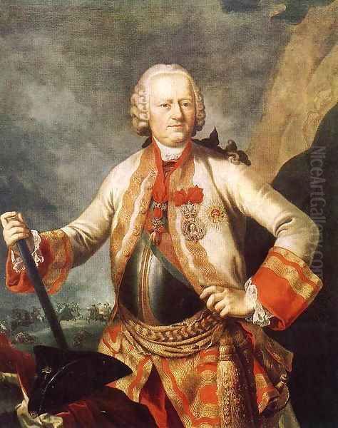 Portrait of Karoly Jozsef Batthysany 1760s Oil Painting by Martin II Mytens or Meytens