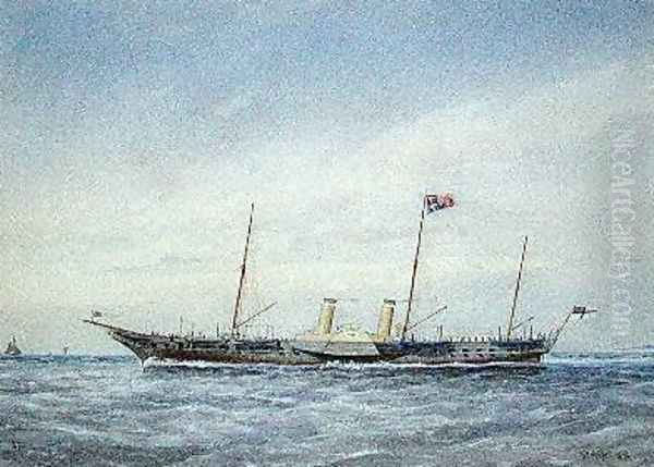 The Royal Yacht Osbourne 1876 Oil Painting by William Frederick Mitchell