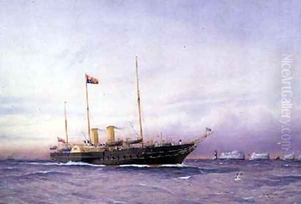 HM Yacht Osborne 1896 Oil Painting by William Frederick Mitchell