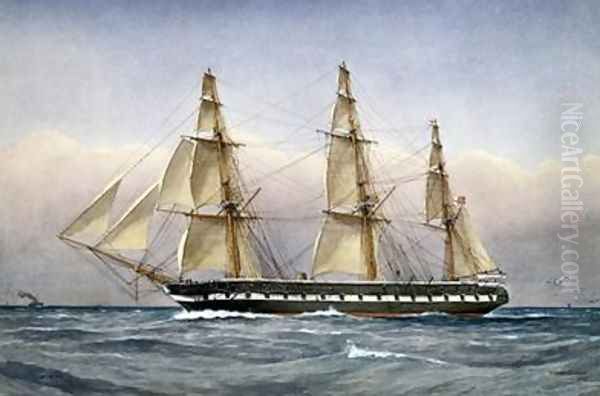 HMS Glasgow at Sea in 1861 1903 Oil Painting by William Frederick Mitchell