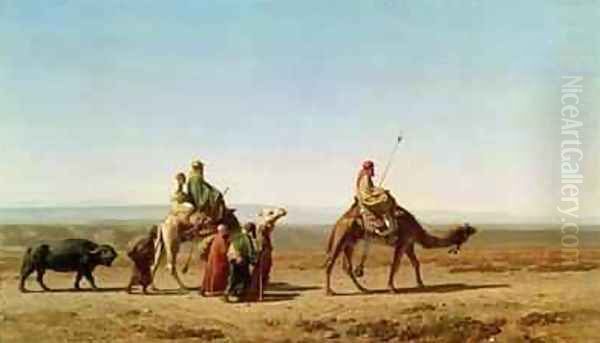 Syrian Arabs in the Desert Oil Painting by Prosper-Georges-Antoine Marilhat